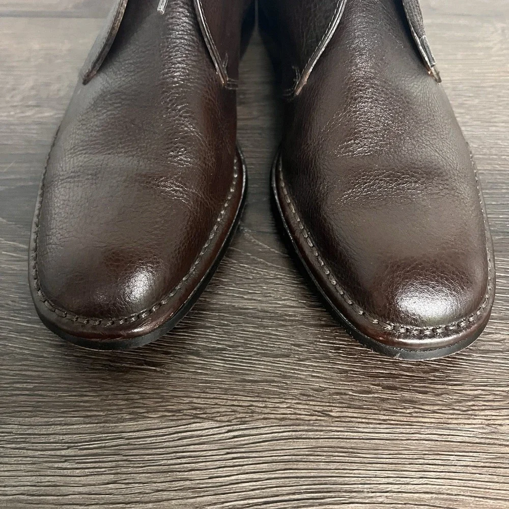 John Varvatos Men Size 9 Brown Leather Chukka Boots Handmade Italy F199D3 77 204